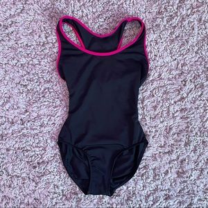 Mariia Racer Back Leo Black/Pink Lining Small